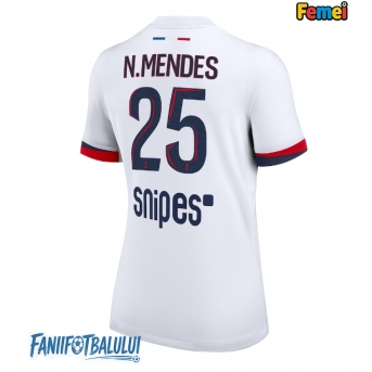 Paris Saint-Germain Nuno Mendes #25 Tricou Fotbal Replică 2025-26 Femei Deplasare